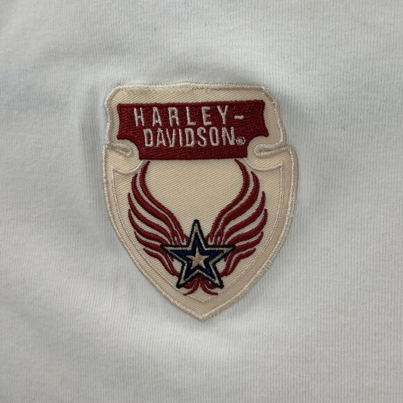 Harley-Davidson White Cotton Tank Top Men XL Embroidered Logo Front & Logo Patch - Picture 3 of 7